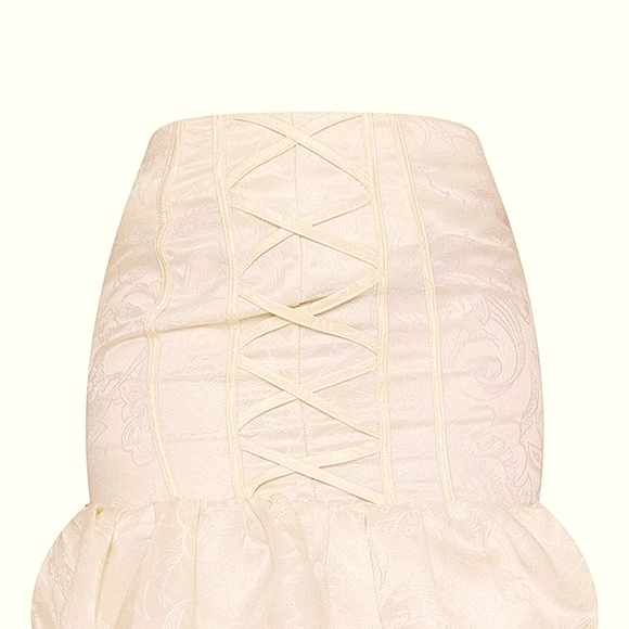 New cream corset mini skirt size 12 - Picture 1 of 7